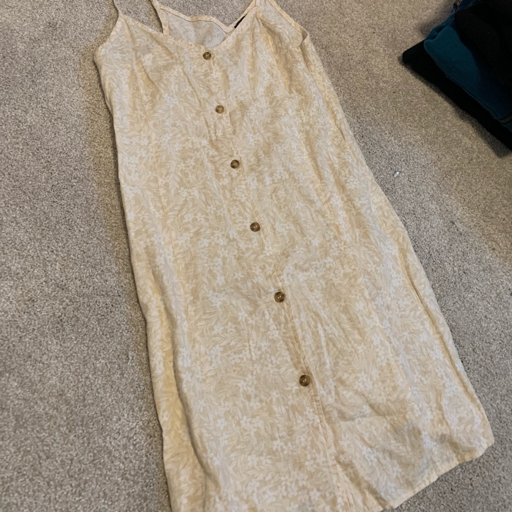 floral spaghetti strap button summer dress